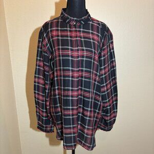 Loft - The Softened Shirt Ruffle Bib Women Button Down Shirt